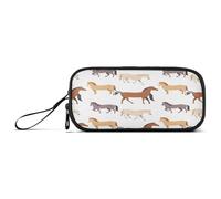 RPLIFE Horse Breeds - Portapenne con divisori, colore: bianco