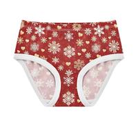 RPLIFE Intimo natalizio per bambina, con fiocchi di neve, colore rosso, 2-8 anni, Fiocchi di neve di Natale Rosso, 4 anni