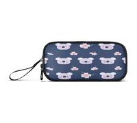 RPLIFE Kawaii Koala Floral Blue Pencil Box, astuccio con cerniera per ragazze, astuccio per ragazze