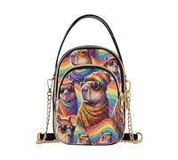 RPLIFE LGBT Pride Month Capybara - Borsa a tracolla trapuntata con tracolla a catena, borsa piccola da donna per viaggi e uso quotidiano