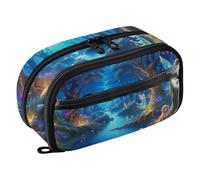 RPLIFE Magical Forest Astuccio per ragazze e ragazzi, grande capacità, organizer per cancelleria con scomparti multipli con tasca in PVC trasparente