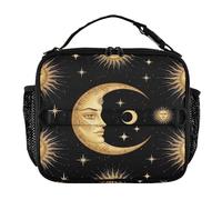 RPLIFE Mezzaluna - Borsa termica per il pranzo con volto umano, 28,4 x 8,9 x 24,9 cm, con tasche, per uomini, donne, viaggi, lavoro, picnic