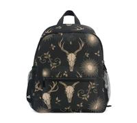 RPLIFE Mini zaino per bambini e bambine, stile gotico, stile bohémien, colore: nero, Boho Gothic Nero, Small, Zaini Cool Soccer Print | Zaini leggeri per bambini da 3 a 8 anni, con targhetta per il nome