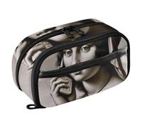 RPLIFE Mona Lisa che fa telefonate per bambini astuccio con tasca in PVC trasparente grande capacità doppia cerniera cancelleria organizzatore per forniture scolastiche