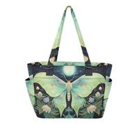 RPLIFE Moon Celestial Butterfly Bloom Borsa da lavoro con cerniera