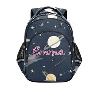 RPLIFE Moon Constellation - Zaino per la scuola, per ragazzi e ragazze, con nome personalizzato, età 6-12 anni, Costellazione della Luna Marina, 17 Inch, Zaini Tradizionali