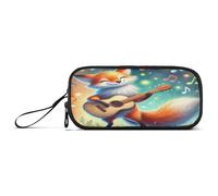 RPLIFE Musical Fox - Astuccio per matite, grande, con cerniera, colore: arancione