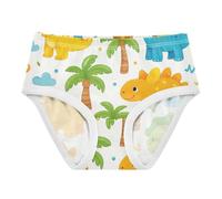 RPLIFE Mutandine per bambina, con dinosauri in stile cartone animato, in cotone bianco, biancheria intima per ragazze, 2-8 anni, Dinosauri carini del fumetto bianco-3 1, 5 anni