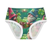 RPLIFE Mutandine per bambini, per il giorno di San Patrizio, con gnomo, colore verde, biancheria intima in cotone per ragazze, 2-8 anni, Giorno di San Patrizio Trifoglio Gnomo Verde, 5 anni