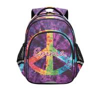 RPLIFE Nome personalizzato Segno di pace bambini zaino per ragazze ragazzi, ragazzi scuola elementare zaino, Segno di pace, 17 Inch, Zaini Tradizionali