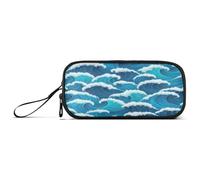 RPLIFE Ocean Waves - Astuccio per matite blu turchese, classico astuccio tascabile, astuccio unico