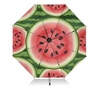 RPLIFE Ombrelli per pioggia, antivento, pieghevoli, ideali per auto, borse, uomini e donne, anguria a righe rosse e verdi