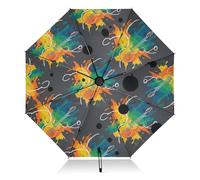 RPLIFE Ombrello da viaggio antivento, apertura automatica, ombrelli pieghevoli per pioggia, zaino borsa portatile, ideale per donne, colore grigio