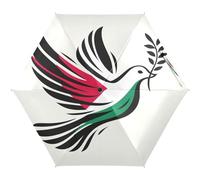 RPLIFE Ombrello da viaggio antivento compatto da viaggio, ombrelli per zaini/borse, sole, bandiera della Palestina, simbolo della pace