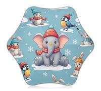 RPLIFE Ombrello invernale carino elefante blu ragazze ragazzi, ombrello antivento, ombrello bastone per bambini 4T-8 Y, 35 pollici baldacchino
