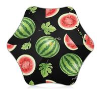 RPLIFE Ombrello per bambini con foglie verdi e angurie affettate, ombrello antivento, ombrello stick per bambini 4T-8 Y, baldacchino da 88,9 cm
