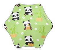 RPLIFE Ombrello piccolo per bambini, antivento, ombrelli stick per scuola, viaggi, attività all'aperto, simpatici panda verde