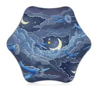 RPLIFE Ombrello vintage blu per bambini, ombrelli con manico a J gancio, ombrelli per bambini 4T-8 Y, tettoia da 89 cm