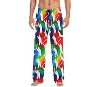 RPLIFE Pantaloni da pigiama da uomo con tasche, pantaloni da pigiama leggeri per giocatori di baseball, taglie S-XXL, Giocatori di Baseball Pose, X-Large