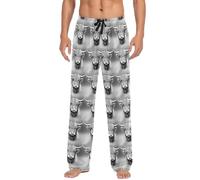 RPLIFE Pantaloni pigiama da uomo, motivo mucche delle Highland, pantaloni da relax da uomo con tasche, pantaloni leggeri da uomo S-XXL, Highland Cows Grigio, Large