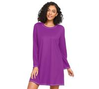 RPLIFE Patriarch - Camicia da notte da donna, a maniche lunghe, casual, per autunno inverno, Patriarca, S