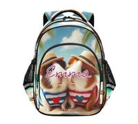 RPLIFE Personalizzato Tropicale Guinea Pig Bambini Zaino per Età scolastica 6-12 Personalizzato Cool Zaini per la Scuola per il Ragazzo, Cavia tropicale, 17 Inch, Zaini Tradizionali