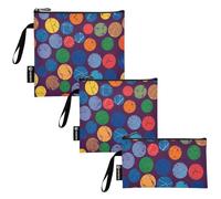 RPLIFE Sacchetti colorati per snack e sandwich, riutilizzabili, lavabili, in tessuto, con cerniera, per bambini e adulti (set da 3: S/M/L)