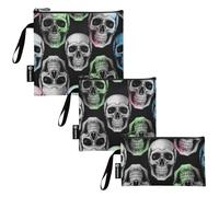 RPLIFE Sacchetti lavabili per snack, sandwich, riutilizzabili, con cerniera, per scuola, ufficio, viaggi, lavoro (set da 3: S/M/L)