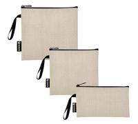 RPLIFE Sacchetti riutilizzabili beige per panini e snack, con cerniera, per alimenti, lavabili per studenti (confezione da 3: S/M/L)