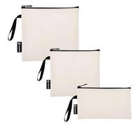 RPLIFE Sacchetti riutilizzabili in lino per panini e snack, con cerniera, ecologici, lavabili per viaggi, lavoro, ufficio, scuola (confezione da 3)