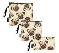 RPLIFE Sacchetti riutilizzabili per panini e snack, in tessuto lavabile, con cerniera, per scuola, viaggi, lavoro, ufficio (confezione da 3: S/M/L)