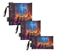 RPLIFE Sacchetti riutilizzabili per panini e snack, in tessuto lavabile, con cerniera, per scuola, viaggi, lavoro, ufficio (confezione da 3: S/M/L)