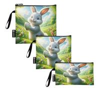 RPLIFE Sacchetti riutilizzabili per panini e snack, in tessuto lavabile, con cerniera, per viaggi, lavoro, ufficio, scuola (confezione da 3: S/M/L)