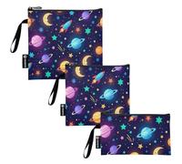 RPLIFE Sacchetti riutilizzabili per snack e sandwich colorati, lavabili, con cerniera, per bambini, studenti, adulti (set da 3: S/M/L)