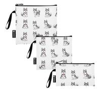 RPLIFE Sacchetti riutilizzabili per snack e sandwich, con cerniera, per alimenti, lavabili per bambini, studenti, adulti (confezione da 3: S/M/L)