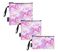 RPLIFE Sacchetti riutilizzabili per snack e sandwich con fiori di ciliegio, con cerniera, lavabili per bambini, studenti, adulti (confezione da 3: S/M/L)