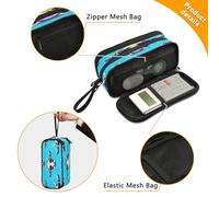 RPLIFE Sacchetto di matita di base blu fresco delle mucche, sacchetti della matita della chiusura lampo per le ragazze, grande sacchetto della matita del tessuto