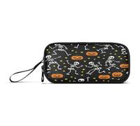 RPLIFE Scatole nere divertenti con scheletri di Halloween, grandi astucci per matite, astuccio multi tasca