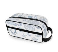 RPLIFE Sea Creatures Seahorses - Trousse da viaggio per cosmetici, impermeabile, portatile, organizer per trucchi con grande apertura ampia per donne