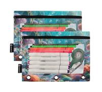 RPLIFE Sea Turtle Otter Cute 2 Pack Large Raccoglitore Pouch per la scuola dei bambini, astuccio trasparente per ragazzi e ragazze, 24,9 × 17,8 cm