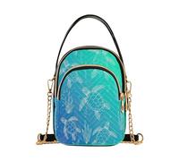 RPLIFE Sea Turtles - Borsa a tracolla da donna, trapuntata, con catena, per telefono, colore: blu sfumato