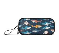 RPLIFE Sharks - Astuccio da viaggio in tessuto, colore: blu