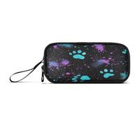 RPLIFE Sharks Coral Reef - Astuccio per matite multi tasca, classico astuccio tascabile, Teal Dog Paw Prints Nero, one size, Stile Artistico