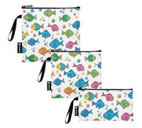 RPLIFE Simpatici sacchetti riutilizzabili per panini e snack, con cerniera, ecologici, lavabili per bambini, studenti, adulti (confezione da 3: S/M/L)