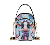 RPLIFE Simpatico cartone animato mucca piccole borse a tracolla per le donne borsa con tracolla a catena