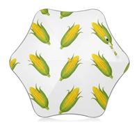 RPLIFE Simpatico ombrello giallo mais bianco per bambini, ombrello con manico a gancio, ombrelli bastone per bambini 4T-8 Y, 35 pollici baldacchino
