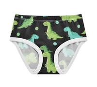 RPLIFE Slip per bambini, simpatici dinosauri verdi neri in cotone per ragazze, 2-8 anni, Dinosauri verdi carini nero-1, 3 anni