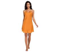 RPLIFE Sun Orange - Sottoveste da donna, con spalline sottili regolabili, scollo a V, morbido, taglia S, Arancione Sole, Large