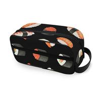 RPLIFE Sushi Nero Viaggio Trucco Bag Impermeabile Organizer Estetica Caso Cosmetico con Grande Capacità per Le Donne