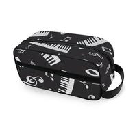 RPLIFE Tastiera pianoforte note musicali Bagno Makeup Bag Custodia impermeabile Organizer cosmetico portatile per le donne